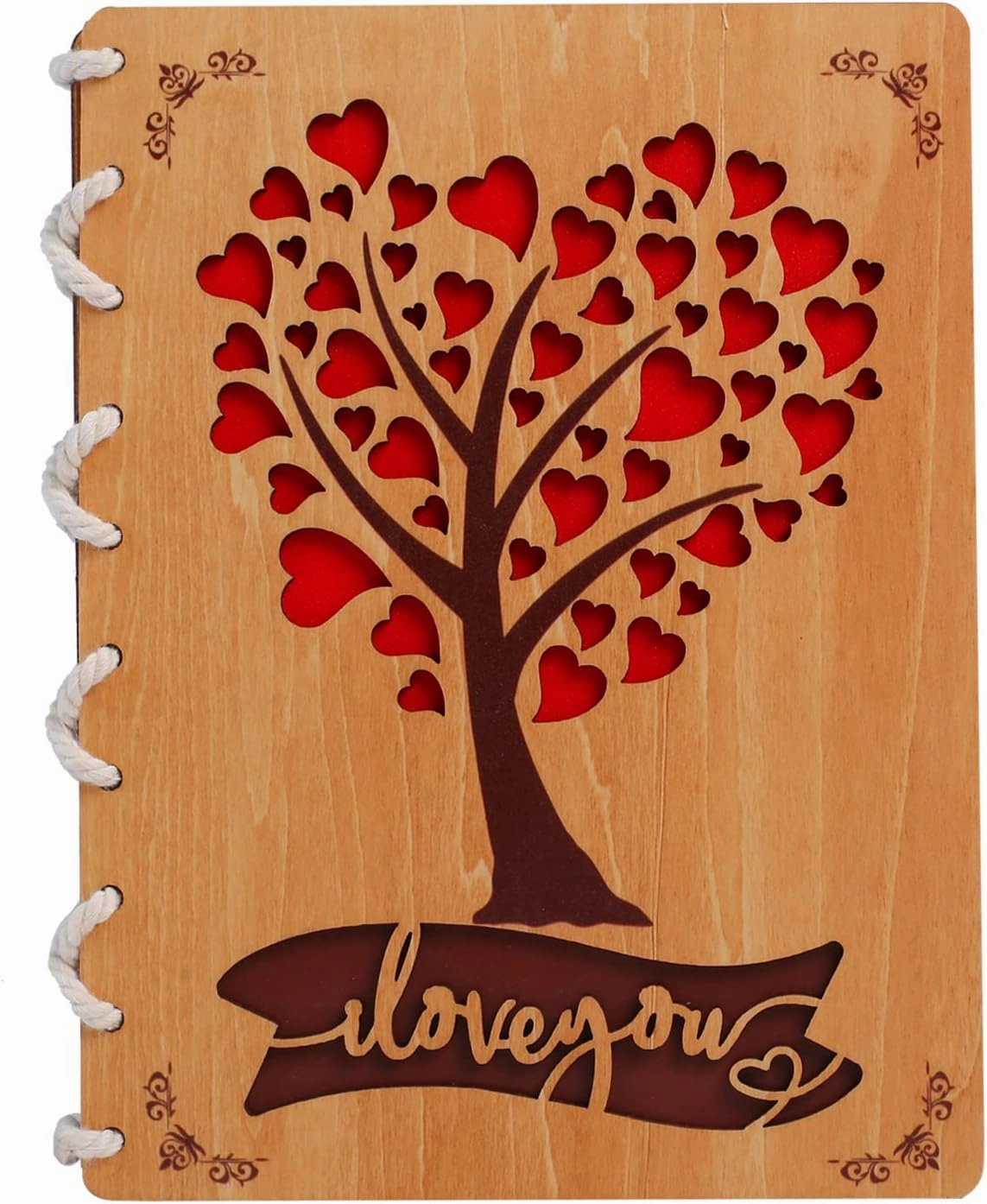 Heart Tree Wooden Cards 6x8 in, Anniversary Card for Her with Romantic Wood Card Design, Love Wood Greeting Card, Happy Anniversary Card Wood, Birthday Cards for Women, Mothers, Wife, Mom