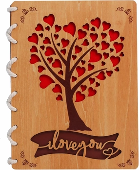 Heart Tree Wooden Cards 6x8 in, Anniversary Card for Her with Romantic Wood Card Design, Love Wood Greeting Card, Happy Anniversary Card Wood, Birthday Cards for Women, Mothers, Wife, Mom