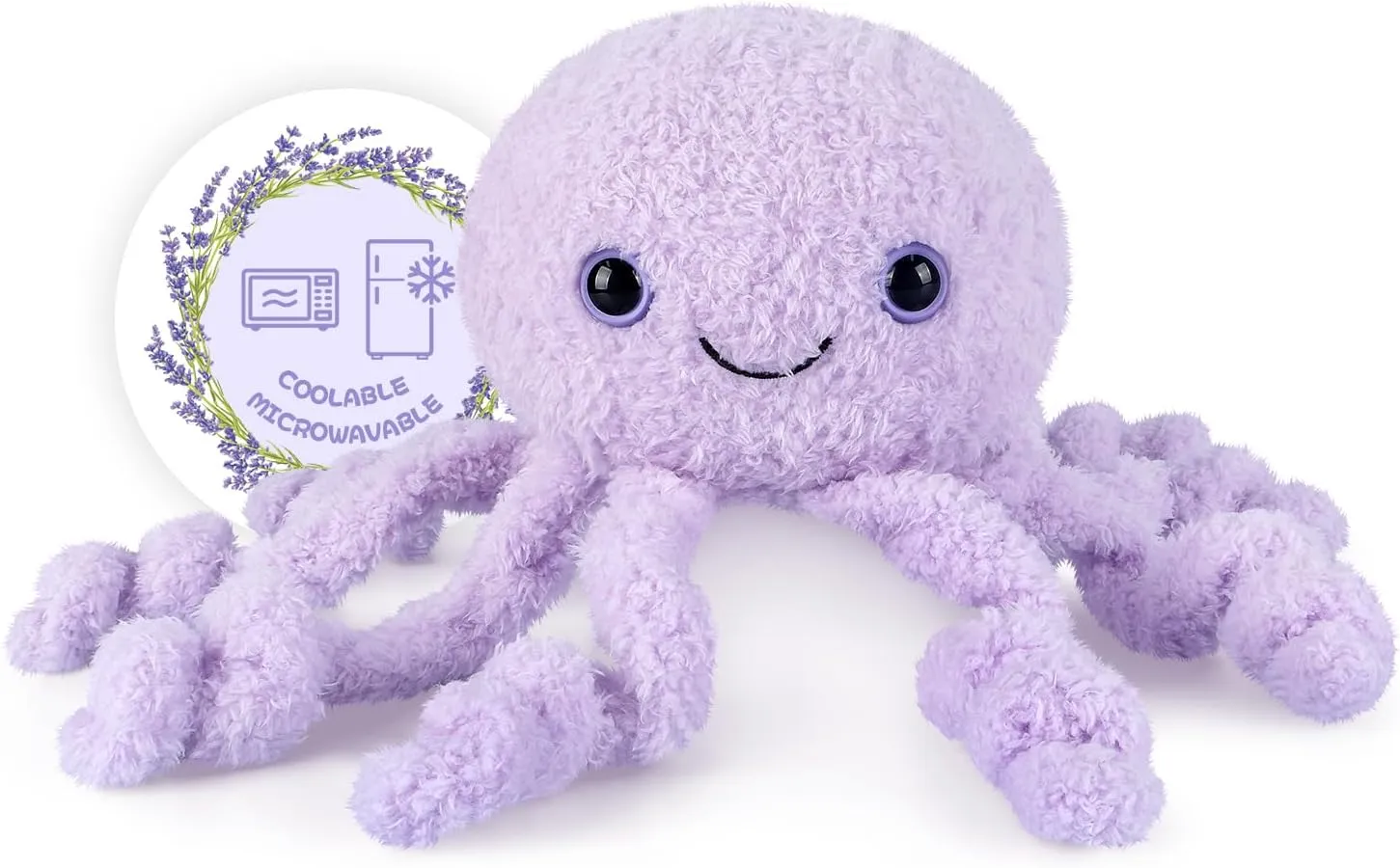Heatable & Coolable Octopus Plush, Lavender Octopus Stuffed Animals, Heating Pad Plushies for Soothing & Relaxation, Companion & Stress Relief Stuffed Animals, Cute Gifts