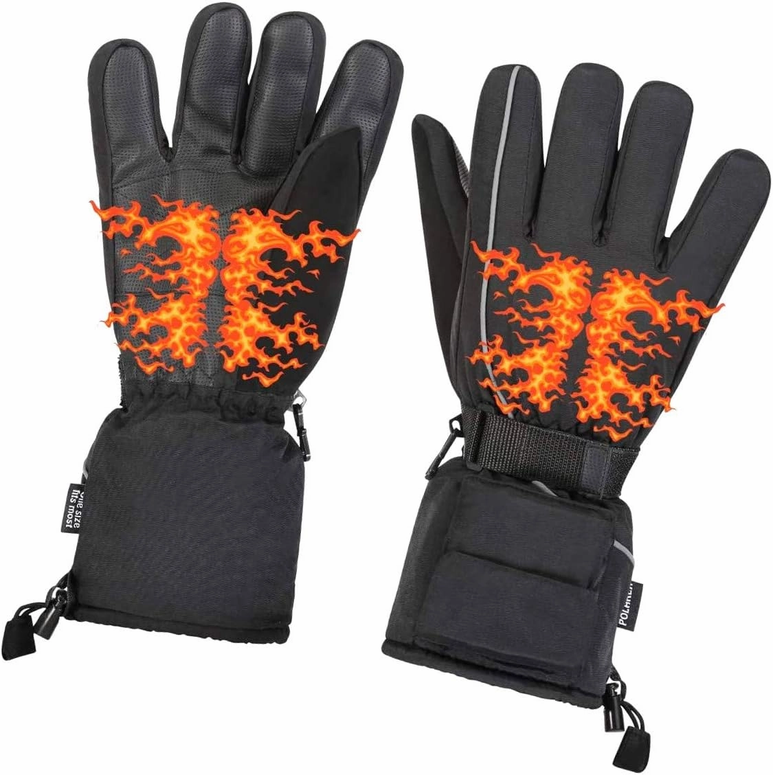 Heated Warm Gloves Men & Women - One Adult Size Thermal Electric Battery Operated Heating Warming Gloves Perfect as Insulated Hand Warmer Winter Activities Outdoor Sports Ski Hunting Snow Shoveling