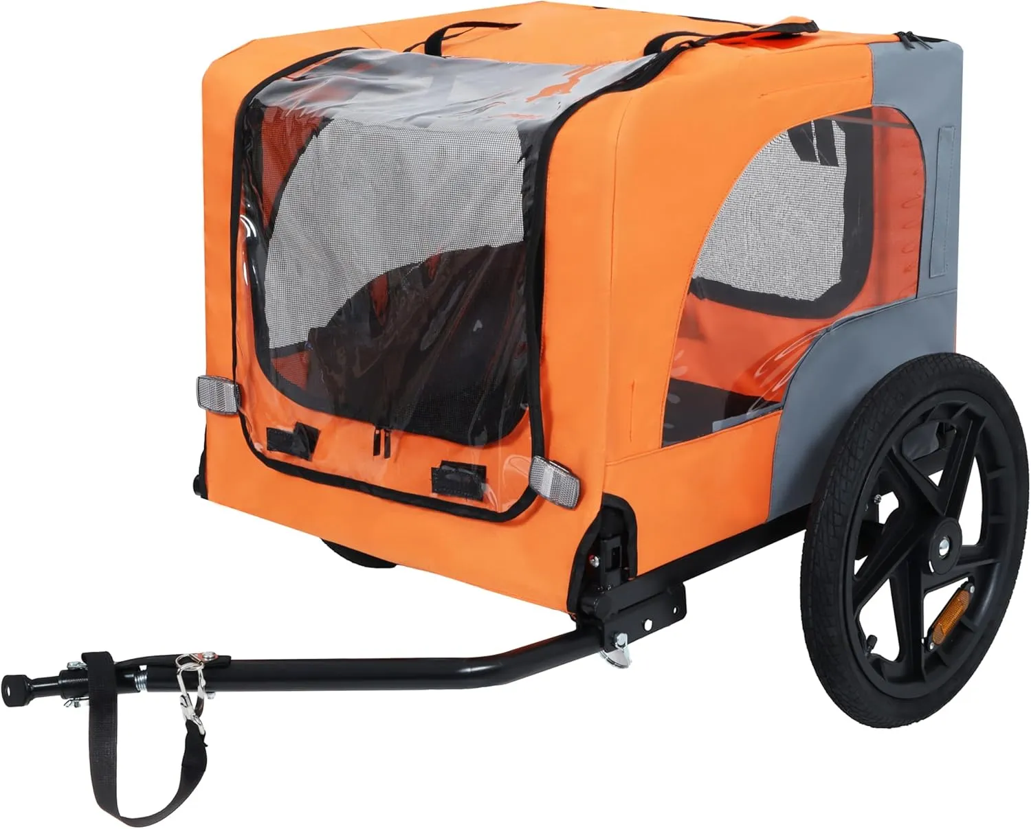 Heavy Duty Pet Bike Trailer: 16-Inch All-Terrain Wheels & Universal Hitch - Foldable Dog/Cargo Carrier for Bicycles - Weatherproof & Safe Design for Small to Medium Pets