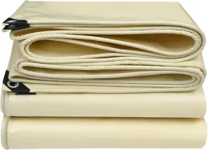 Heavy Duty Tarpaulin Waterproof Cover Tarp Tent Sheet for Camping Caravan Boat Car Picnic Outdoor Furniture Wood Covering with Strong Eyelets Canopy Tent, Beige (Can Be Customised) (Size : 1.5x3m)