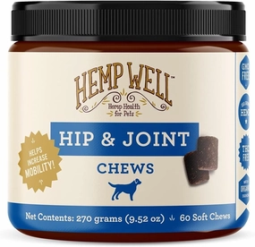 Hemp Well Hip and Joint Soft Chews – Supports Mobility and Promotes Healthy HIPS and Joints for Dogs, Organically Sourced (60 Count)