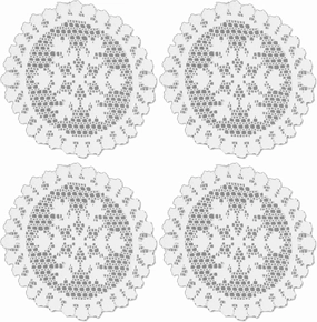 Heritage Lace Yuletide 7" Round Doilies (Set of 4), White