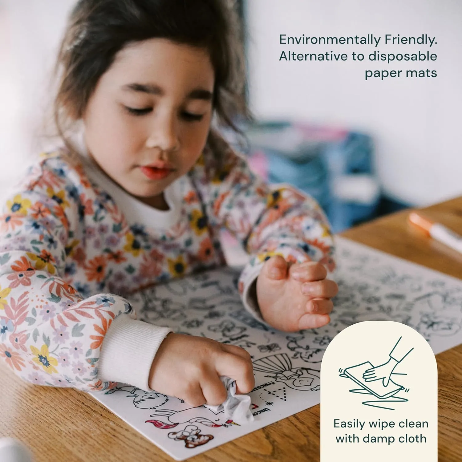Hey Doodle DinoRoar Mini – Reusable Silicone Drawing Mat for Toddlers and Kids – Educational Dinosaur Activity Pad with 3 Markers – Mess-Free Travel Toy – Ages 3-7