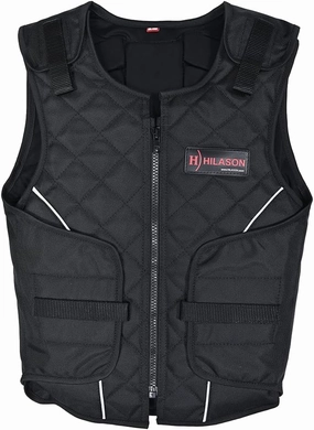 HILASON Bull Riding Vest, Black, Unisex, Large, Cordura, Sleeveless, Modern, Solid, Quilted, Adults, Vest