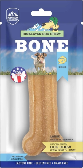 Himalayan Pet Supply Dog Chew Bone - Large | Long Lasting, Stain Free, Protein Rich, Low Odor | 100% Natural, Healthy & Safe | No Lactose, Gluten, Soy or Grains | for Dogs 45 lbs and Over