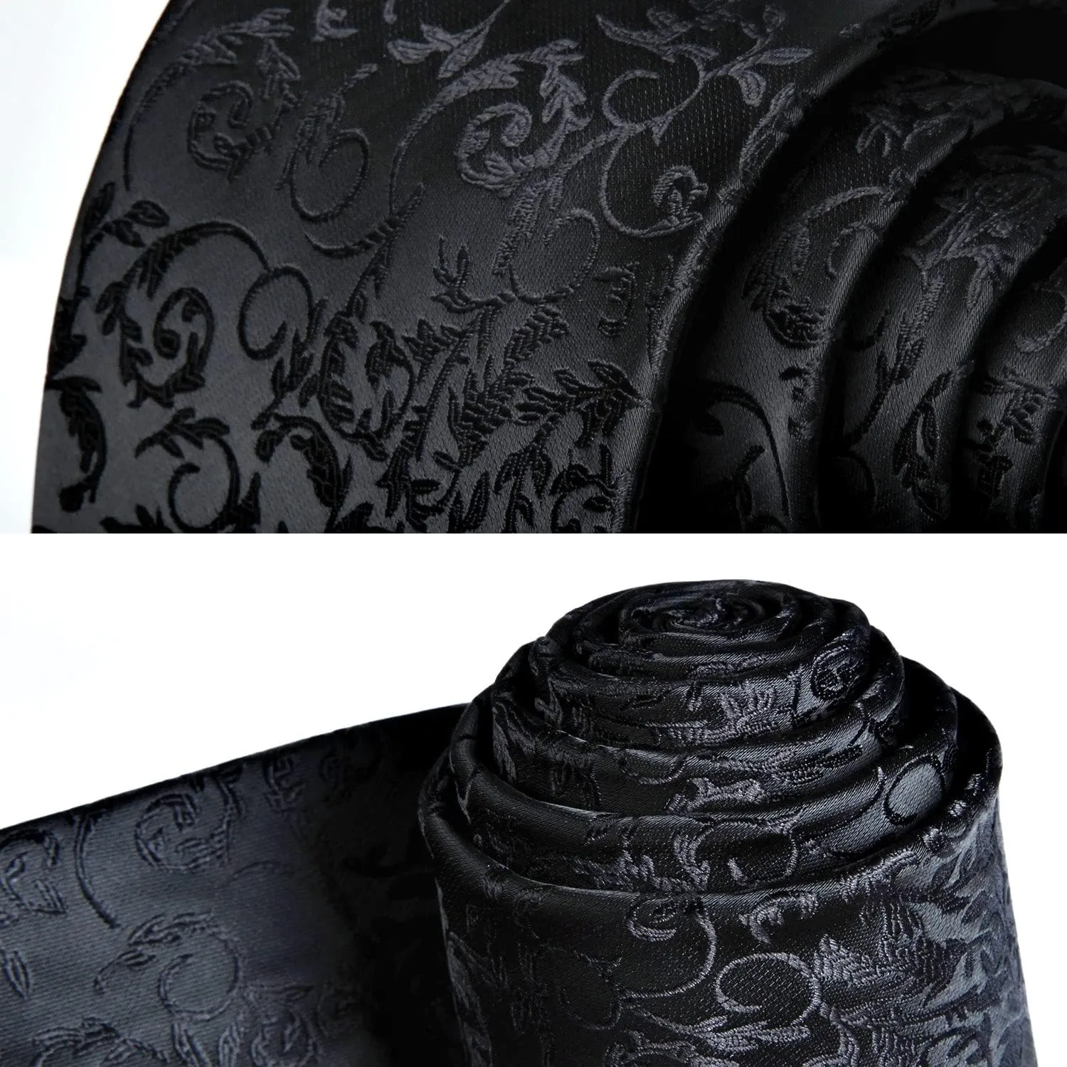 HISDERN Paisley Ties for Men Solid Tie Handkerchief Floral Men's Necktie & Pocket Square Set Wedding Classic Mens Ties