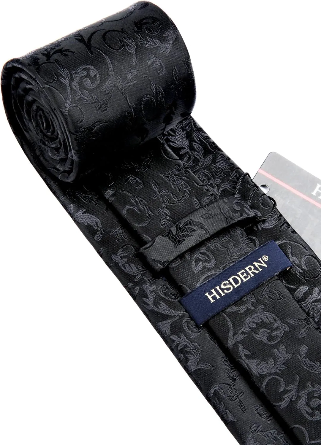 HISDERN Paisley Ties for Men Solid Tie Handkerchief Floral Men's Necktie & Pocket Square Set Wedding Classic Mens Ties