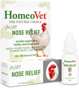 HomeoPet Avian Nose Relief, Safe and Natural Bird and Chicken Supplement, 15 Milliliters