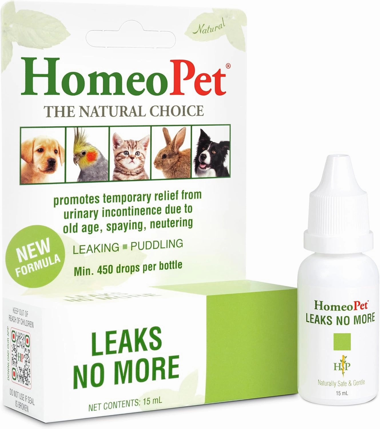 HomeoPet Leaks No More, Safe and Natural Cat and Dog Urinary Incontinence Relief, Pet Incontinence Medicine, 15 Milliliters