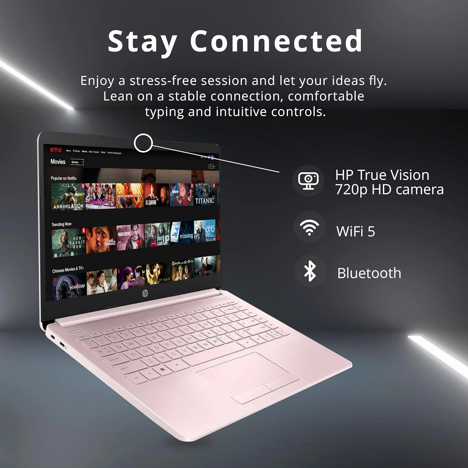 HP Premium 14" Stream HD Laptop, Intel Celeron N4120 CPU, 8GB RAM, 64GB eMMC, Webcam, Intel UHD Graphics, 1 Year Office, Bluetooth, WiFi, HDMI, Windows 11s, Pink, 32GB Hotface USB Card (Renewed)