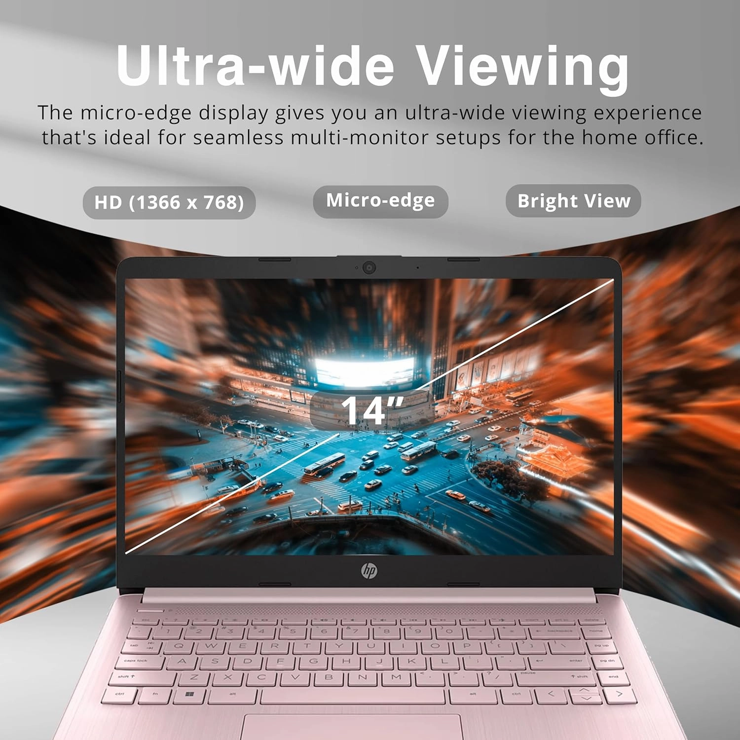 HP Premium 14" Stream HD Laptop, Intel Celeron N4120 CPU, 8GB RAM, 64GB eMMC, Webcam, Intel UHD Graphics, 1 Year Office, Bluetooth, WiFi, HDMI, Windows 11s, Pink, 32GB Hotface USB Card (Renewed)