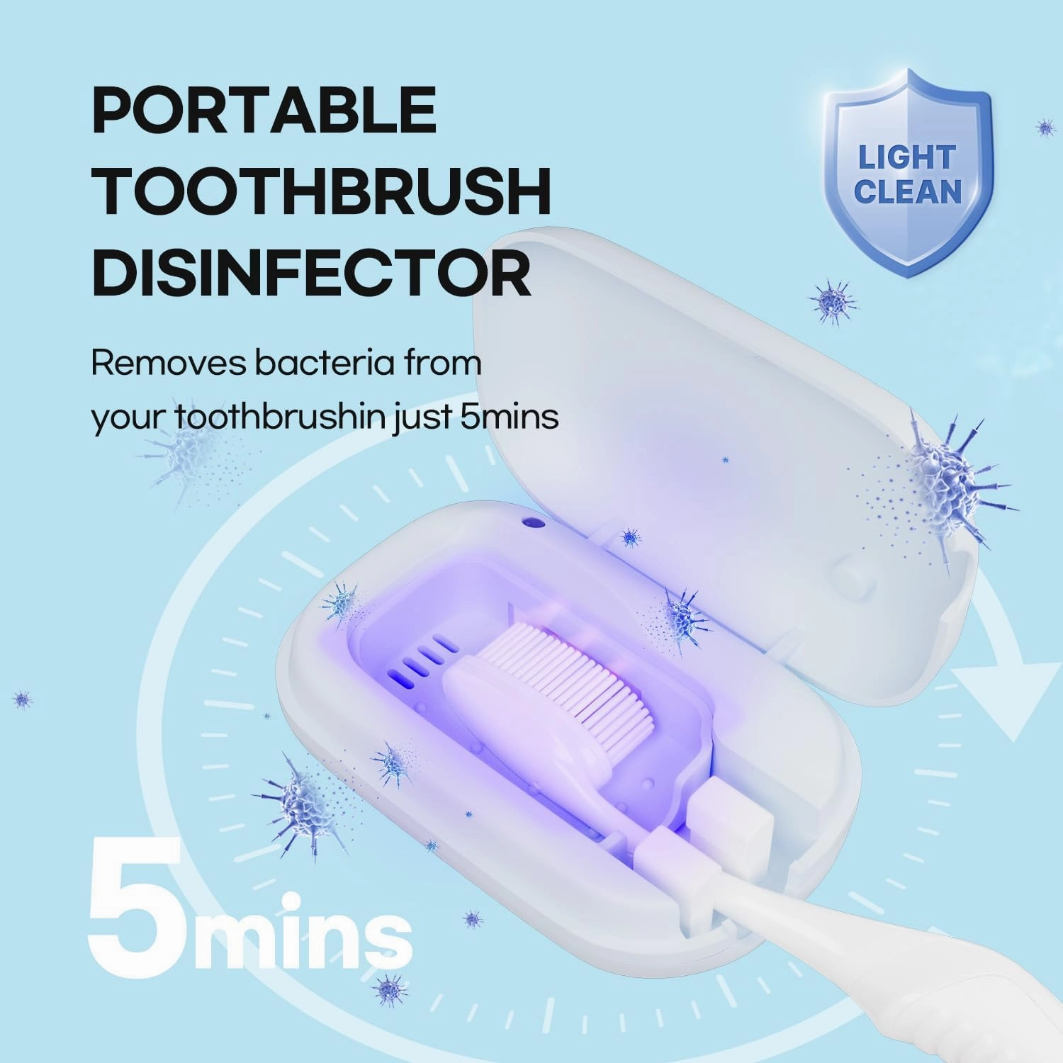 HubiCare Toothbrush Case, Spring pastel Color Portable Mini Toothbrush Covers with Holder, Rechargeable Travel Home Toothbrush And Holder, Cleaner Case for All Electric & Manual Toothbrushes (Blue)