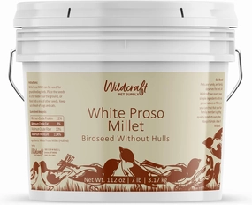 Hulled Millet 1 Gallon Bucket, White Proso, Birdfeed, Pet Safe Seeds