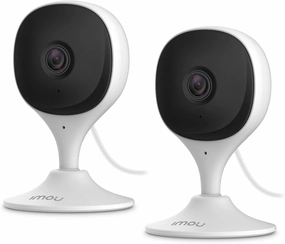Imou Home Security Camera 2 Pack 1080P Baby Monitor with Night Vision, 2-Way Audio, Human Detection, Sound Detection, Plug in WiFi Indoor Camera Dog Cam with App, 2.4G Wi-Fi Only, Works with Alexa