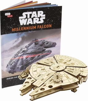 IncrediBuilds Star Wars Millennium Falcon 3D Wood Puzzle Model Figure Kit (61 Pcs) - Build & Paint A 3-D Movie Replica Toy - Officially Licensed - Easter Basket Stuffer Gift for Kids, Teens, Adults