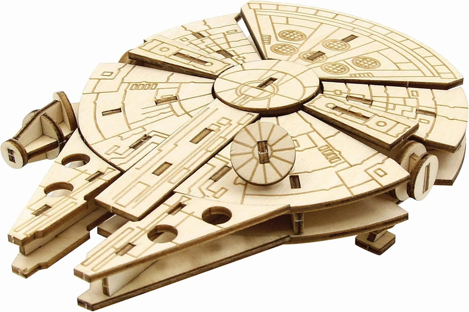 IncrediBuilds Star Wars Millennium Falcon 3D Wood Puzzle Model Figure Kit (61 Pcs) - Build & Paint A 3-D Movie Replica Toy - Officially Licensed - Easter Basket Stuffer Gift for Kids, Teens, Adults