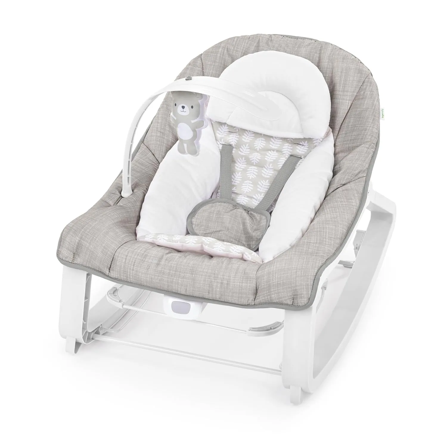 Ingenuity Keep Cozy 3-in-1 Grow with Me Vibrating Baby Bouncer Seat & Infant to Toddler Rocker, Vibrations & Toy Bar, 0-30 Months Up to 40 lbs (Linden)