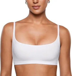 INLYRIC Women's Inbarely Plus Bralettes - No Underwire Unlined Support Soft Scoop Neck Cami Seamless Bralette