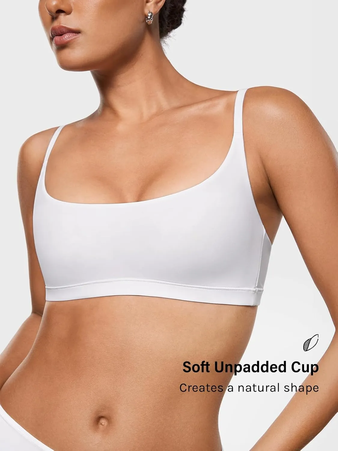 INLYRIC Women's Inbarely Plus Bralettes - No Underwire Unlined Support Soft Scoop Neck Cami Seamless Bralette