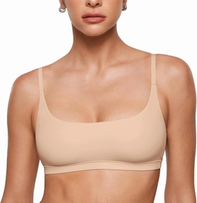INLYRIC Women's Inbarely Plus Bralettes - No Underwire Unlined Support Soft Scoop Neck Cami Seamless Bralette