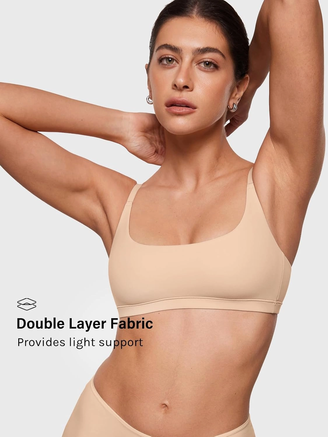 INLYRIC Women's Inbarely Plus Bralettes - No Underwire Unlined Support Soft Scoop Neck Cami Seamless Bralette
