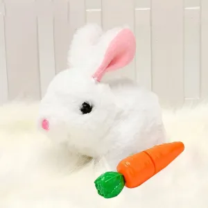 Interactive Rabbit Toys Plush Stuffed, 7 inch Walking Bunny Toy with Sounds and Movements, Easter Plush Stuffed Bunny Toy Walking Rabbit Educational Toys for Kids (White)
