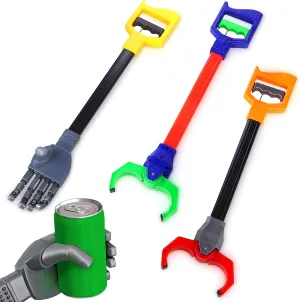 Interactive Toy Grabber, Robot Hand and Robotic Claw, 3 Pc Set, Fun Early Learning and Hand-Eye Coordination Play, Long 18 Inch Arm, Strong Grasping Tool