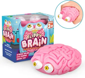 IPIDIPI TOYS Flippy Brain Squishy Eye Popping Toy – Funny Squeeze Entertaining Eyeball Popper, Fun Gag Gift for Kids & All Ages, Goodie Bag Stuffers, Birthday Party & Classroom Favors