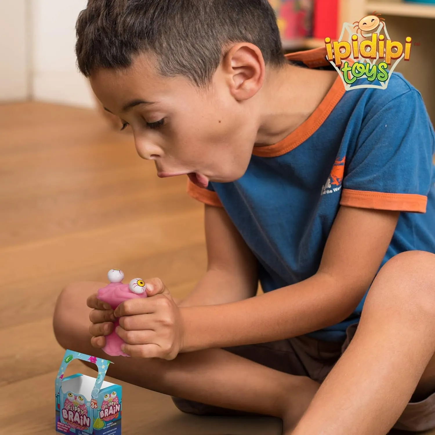 IPIDIPI TOYS Flippy Brain Squishy Eye Popping Toy – Funny Squeeze Entertaining Eyeball Popper, Fun Gag Gift for Kids & All Ages, Goodie Bag Stuffers, Birthday Party & Classroom Favors