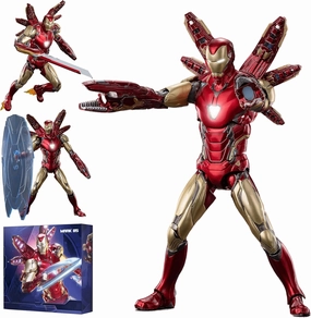 Ironman MK85(Deluxe Version) Action Figure-7inch Light with Chest and Eyes Metal Painting Collectable Model-20 Joints Movable with Multi Weapon Accessories Toys(1/10 Scale)