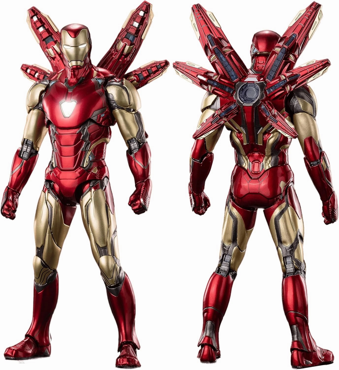 Ironman MK85(Deluxe Version) Action Figure-7inch Light with Chest and Eyes Metal Painting Collectable Model-20 Joints Movable with Multi Weapon Accessories Toys(1/10 Scale)