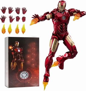 Irοnman Movie Series - Collectible Irοnman Action Figure Metal Painting 20 Joints Movable Model Toys (7 inches) (Mark 4)