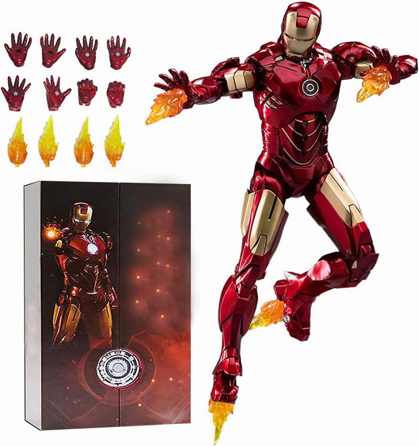 Irοnman Movie Series - Collectible Irοnman Action Figure Metal Painting 20 Joints Movable Model Toys (7 inches) (Mark 4)