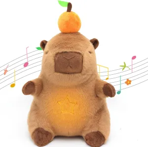 IUTOYYE Capybara Breathing Stuffed Animal Plush with Breathing Motion and Light Anxiety Relief Sleeping Soothing Companion Gift for Kids Adults