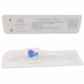 IV Catheter with Wings and Injection Port Instaflash Needle (22G, 10pcs)