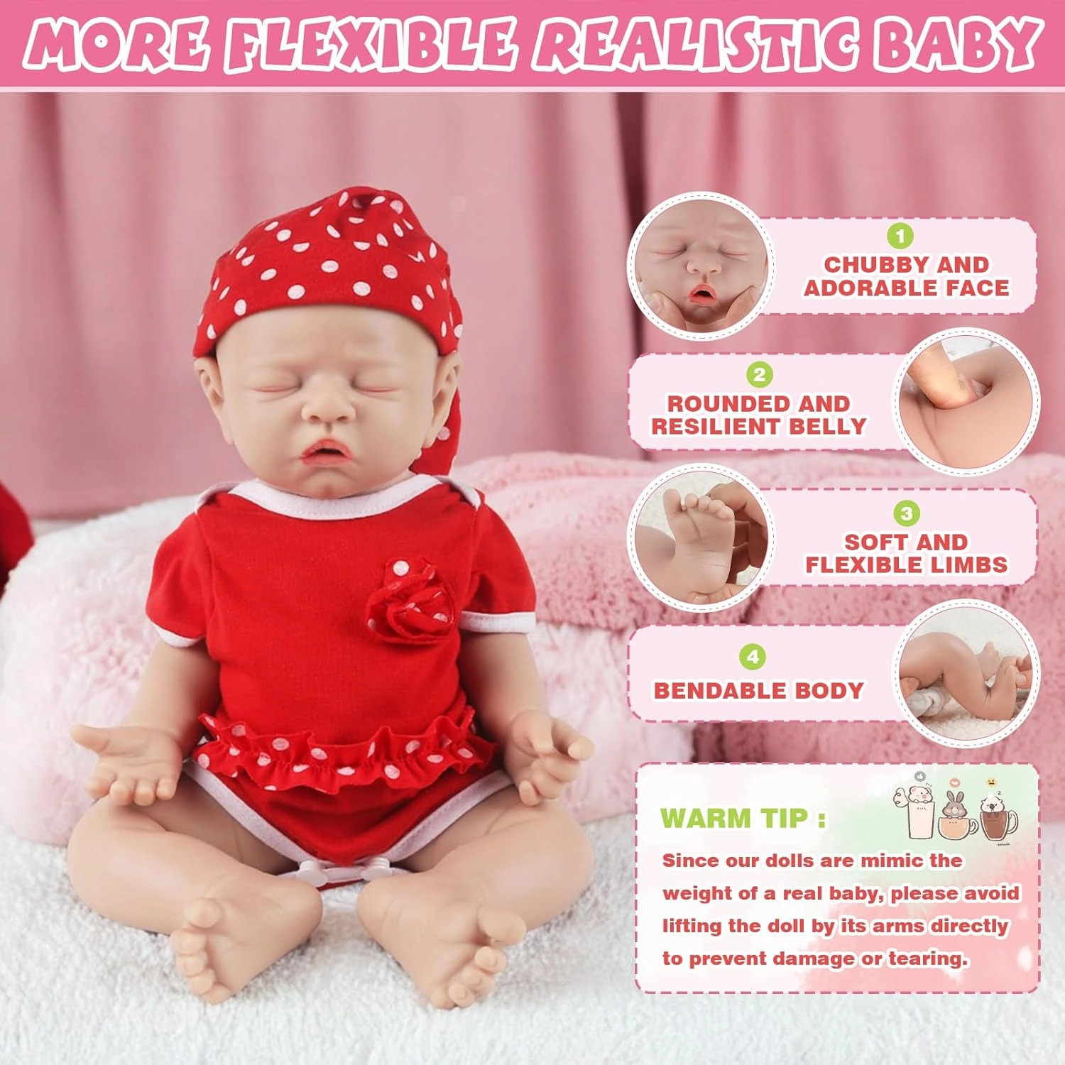 IVITA 12 inch Lifelike Sleeping Platinum Silicone Baby Doll Girl Realistic Babies Toy Gift for Kids Aged 3 for Child
