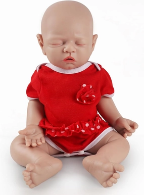 IVITA 12 inch Lifelike Sleeping Platinum Silicone Baby Doll Girl Realistic Babies Toy Gift for Kids Aged 3 for Child