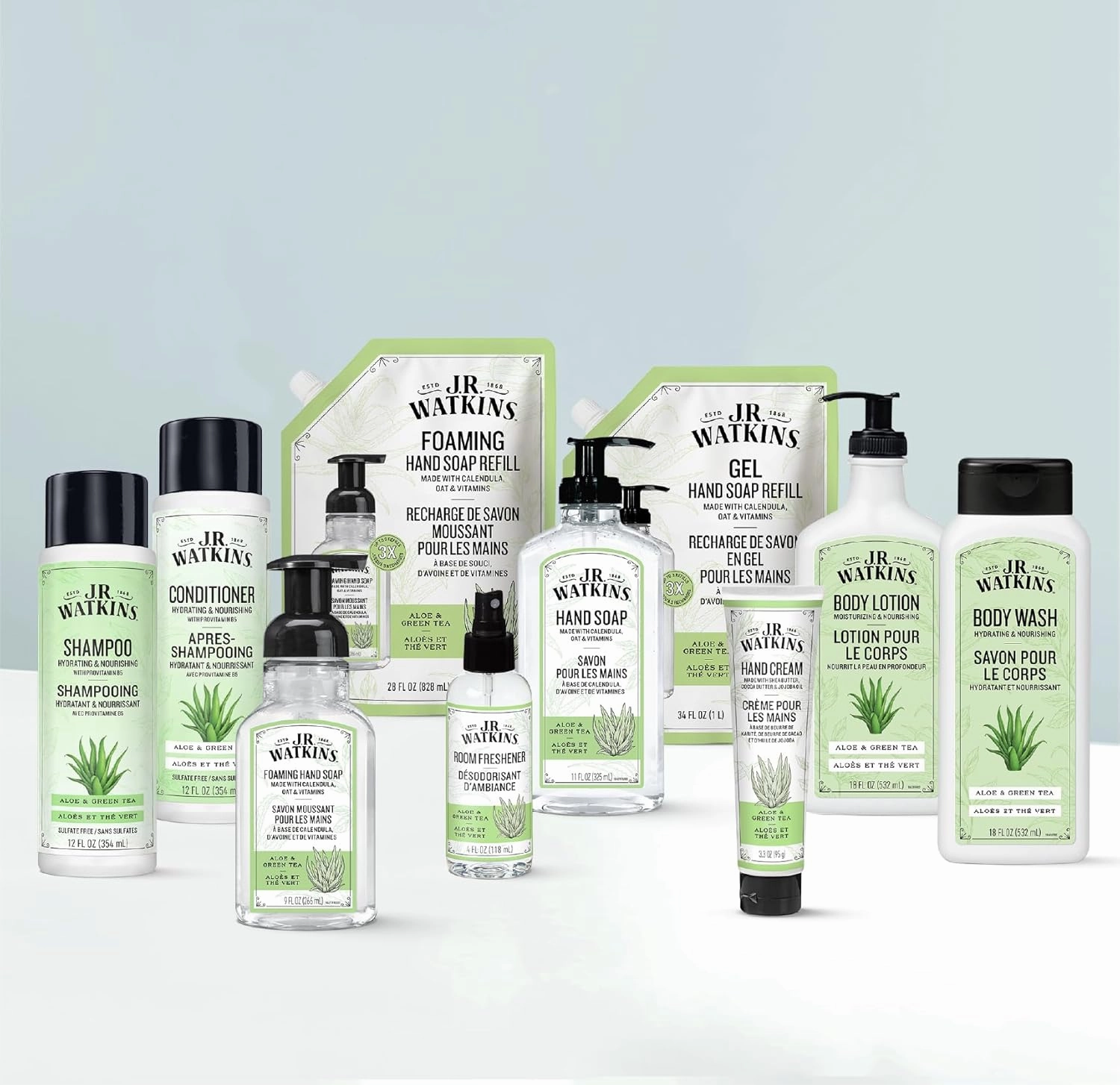 J.R. Watkins Body Wash Aloe & Green Tea, 18 fl oz, 2 Pack