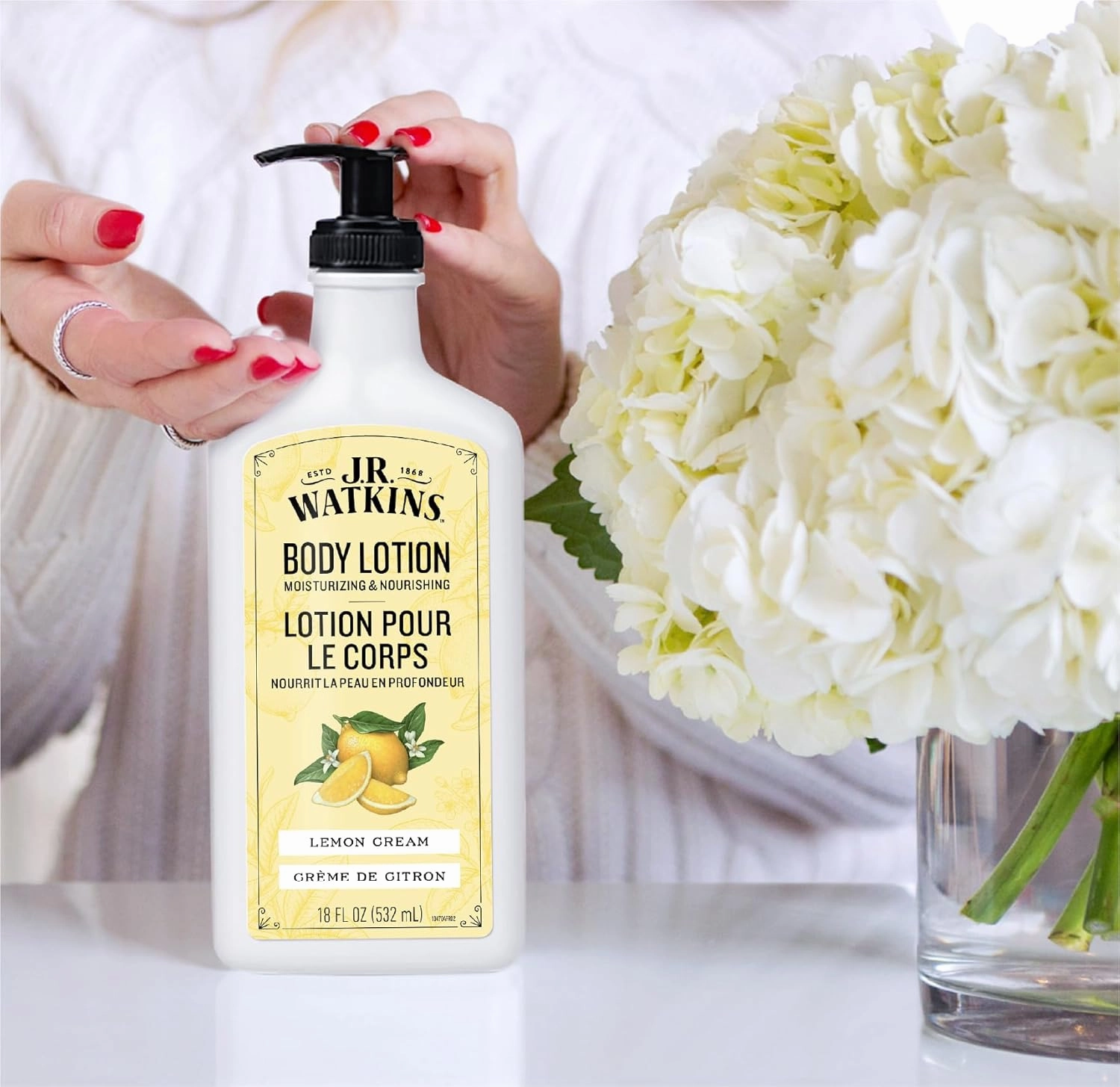 J.R. Watkins Daily Moisturizing Body Lotion, Lemon Cream, 18 fl oz, 2 Pack