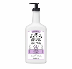 J.R. Watkins Daily Moisturizing Lotion – Body Cream in Pump Dispenser – Hydrating Skin Cream Made with Shea Butter, Cocoa Butter, Coconut Oil & Vitamin E, Lavender, 18 fl oz