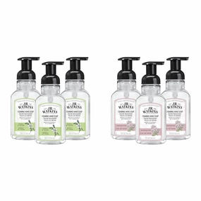 J.R. Watkins Foaming Hand Soap, Moisturizing Foam Hand Wash, All Natural, Alcohol-Free, Cruelty-Free, USA Made, Neroli & Thyme, 9 fl oz, 3 Pack and Rosewater, 9 fl oz, 3 Pack