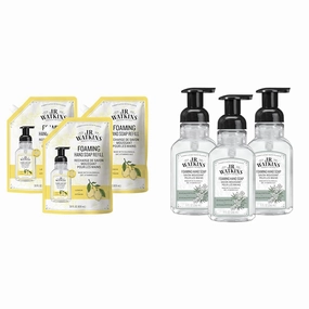 J.R. Watkins Foaming Hand Soap Refill, Moisturizing Foam Hand Wash, All Natural, Alcohol-Free & Foaming Hand Soap Pump with Dispenser, Moisturizing All Natural Hand Soap Foam