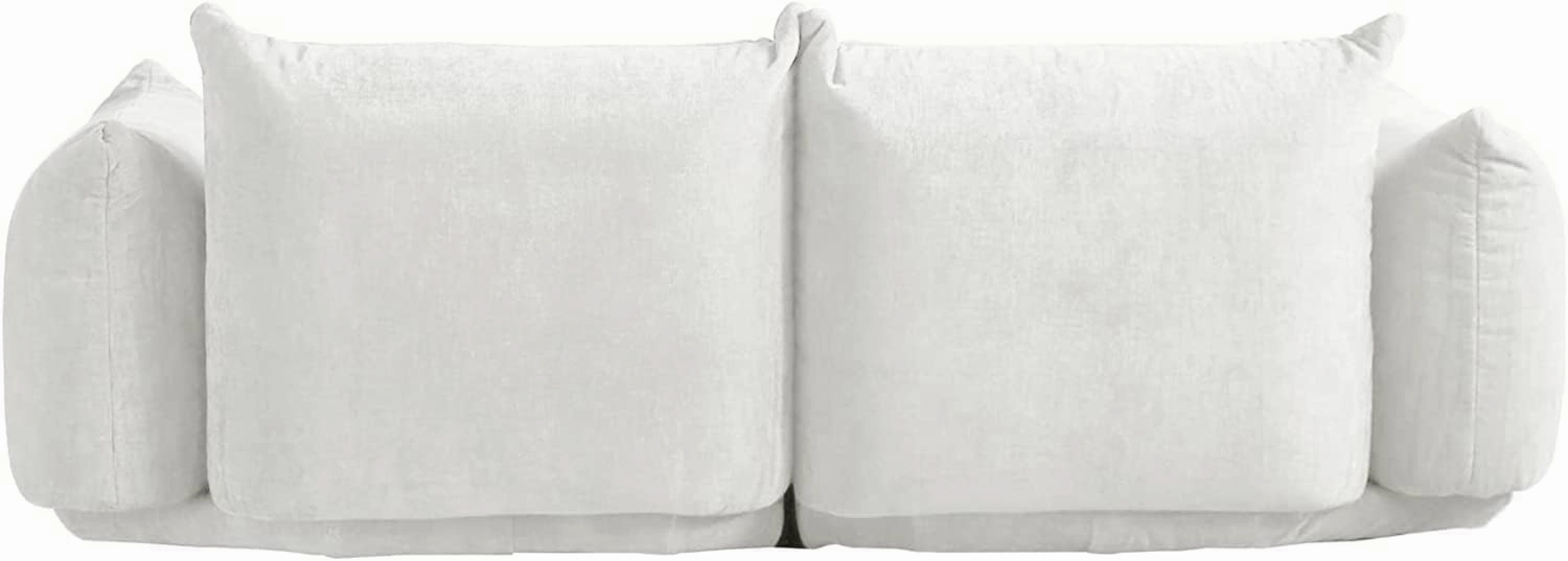 JACH Love Seat Chenille Couch, Mid-Century Sofa Deep Love Seat Couches with Thick Cushion, 77" Plush Sofas Furniture for Small Spaces Living Room Bedroom Office Apartment, White