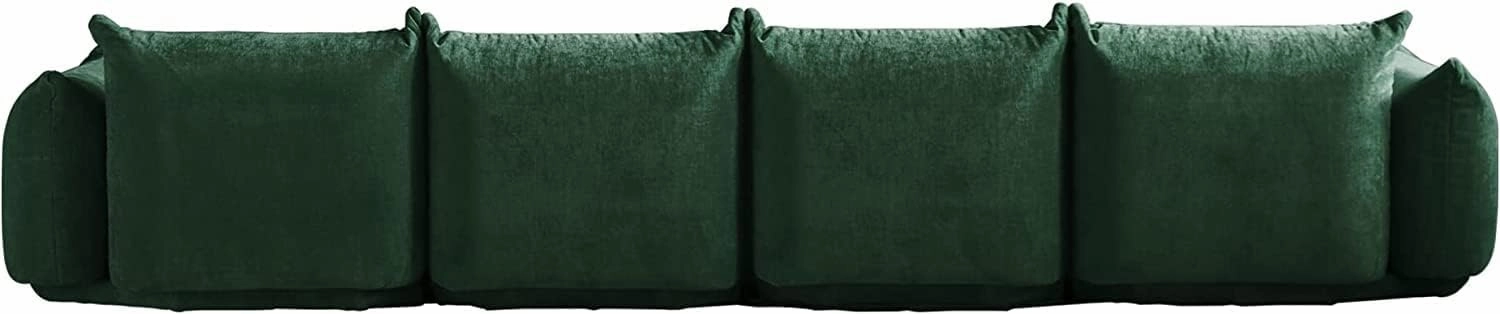 JACH Mid-Century Modern Large 4 Seater Couch, Chenille Sectional Sofa 4 Seats Modular Couches with Thick Cushion, 130" Plush Sofas Furniture for Living Room Bedroom Office Apartment, Green