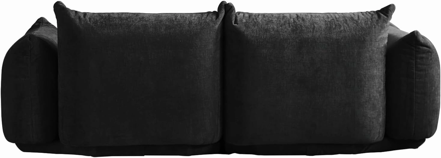 JACH Modern Love Seat Couch, Chenille Couch Deep LoveSeat Couches with Thick Cushion, 77" Plush Sofas Furniture for Small Spaces, Living Room, Bedroom, Office, Apartment, Black