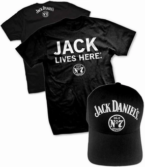 Jack Daniels Men's Jack Lives Here S/S T-Shirt & Old No. 7 Cap 33261500JD-89