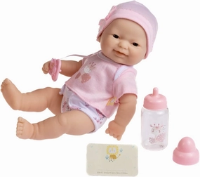 JC Toys - La Newborn Nursery | 7 Piece Doll Gift Set | 12" Life-Like Asian Doll with Accessories | Purple | Ages 2  (18346)
