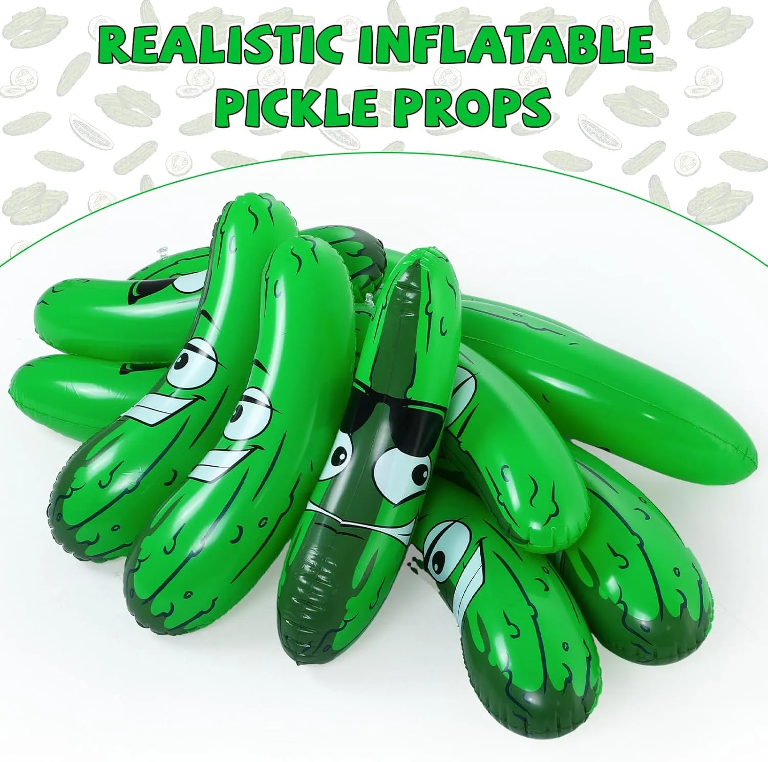 Jexine 20 Inch Inflatable Pickle Cucumber Funny Pool Float Gifts Inflatable Pickle Float Toys for Summer Swimming Party Favors Decorations Veggies Decor